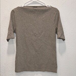 Ann Taylor Factory Tan Ribbed Short Sleeve Top for Women